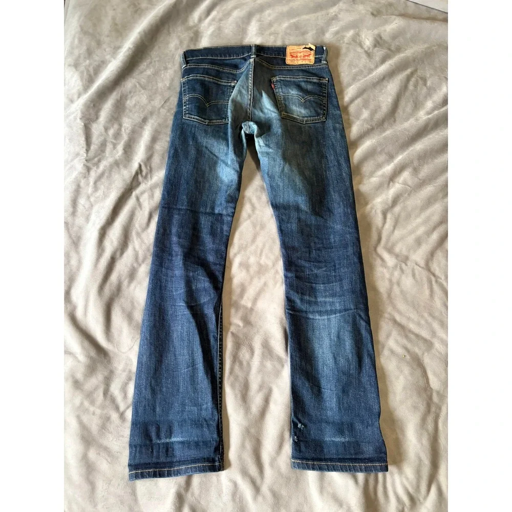 Levis 511 Slim Fit Dark Wash Denim Jeans Mens 30x32 Blue 04511-1907 - Picture 2 of 3